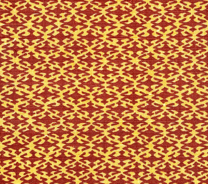 China Seas Fabric: Izmir - Cinnabar / Gold on Belgian Linen / Cotton