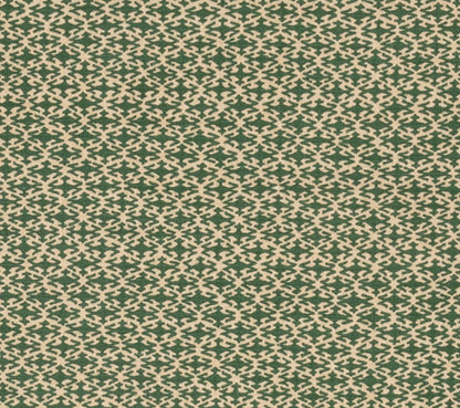 China Seas Fabric: Izmir - Custom Forest Green on Beige Belgian Linen / Cotton