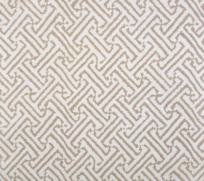 China Seas Fabric: Java Grande - Custom Tan on Tinted Belgian Linen / Cotton
