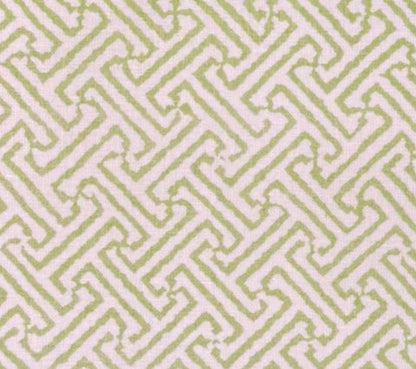 China Seas Fabric: Java Java - Custom Celadon on White 100% Linen