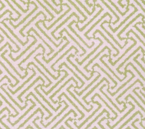 China Seas Fabric: Java Java - Custom Celadon on White 100% Linen