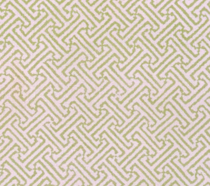 China Seas Fabric: Java Java - Custom Celadon on White 100% Linen