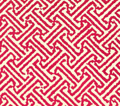 China Seas Fabric: Java Java - Custom Raspberry on Tinted Belgian Linen / Cotton