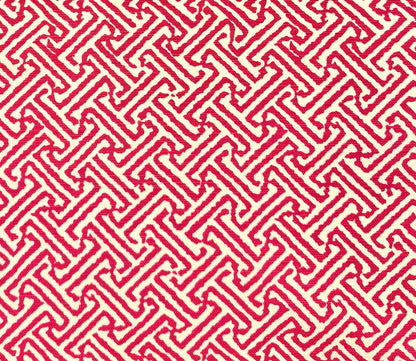 China Seas Fabric: Java Java - Custom Raspberry on Tinted Belgian Linen / Cotton