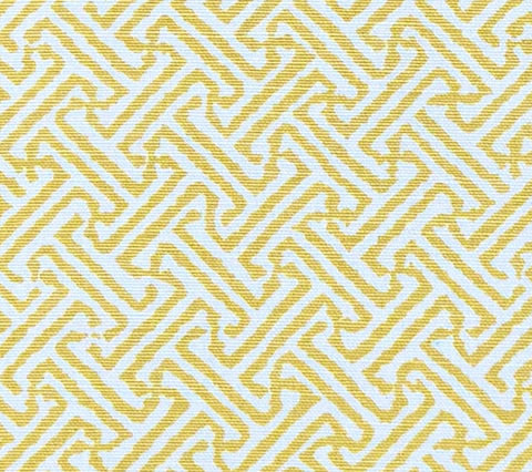 China Seas Fabric: Java Java - Custom Yellow on Tinted Belgian Linen / Cotton