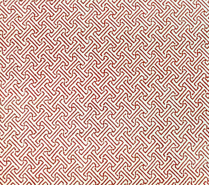 China Seas Fabric: Java Petite - Custom Tomato on Tinted Belgian Linen/Cotton