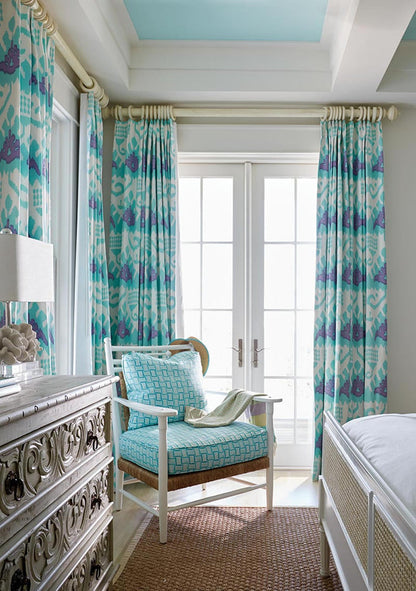 China Seas Fabric: Key West - Custom Multi Blues on White Suncloth (OUTDOOR)