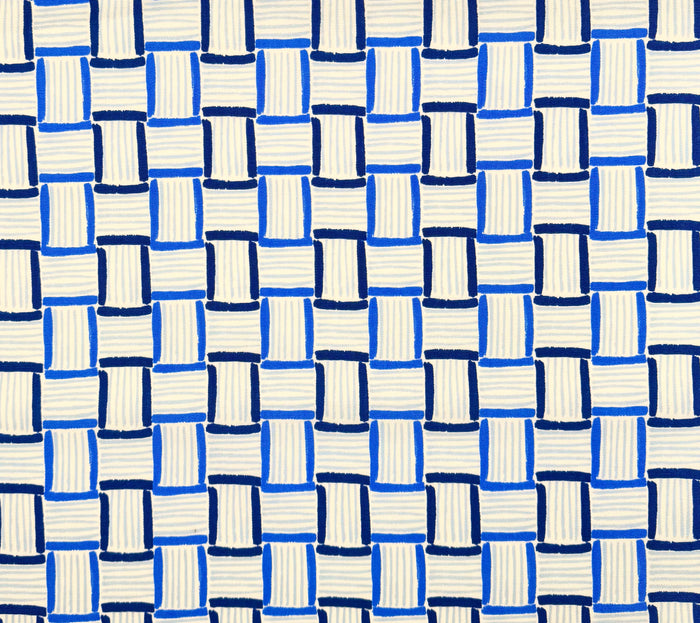 China Seas Fabric: Key West - Custom Multi Blues on White Suncloth (OUTDOOR)