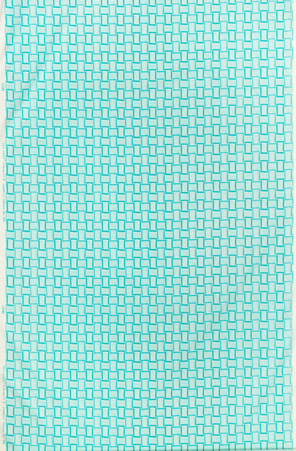 China Seas Fabric: Key West - Custom Multi Turquoise / Aqua on White Linen / Cotton