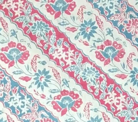 China Seas Fabric: Lim Diagonal - Custom Vapor / Magenta on Tan 100%  Linen