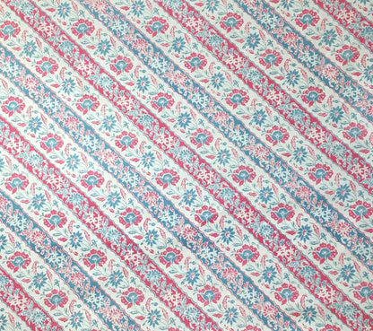 China Seas Fabric: Lim Diagonal - Custom Vapor / Magenta on Tan 100% Belgian Linen