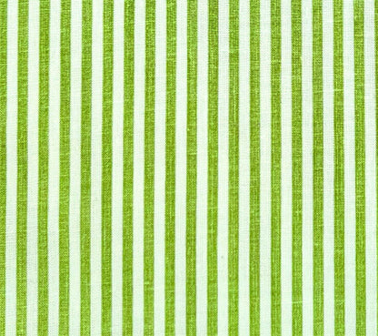 China Seas Fabric: Lulu Stripe - Custom Green on Tinted 100% Linen