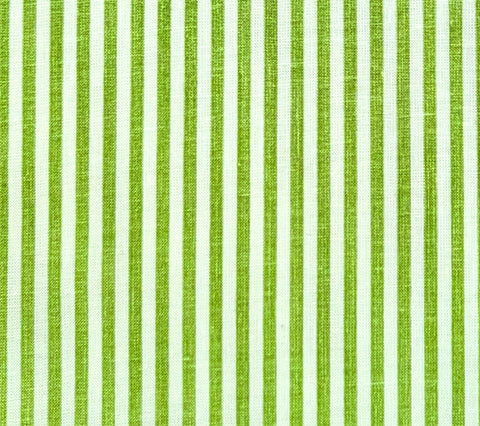 China Seas Fabric: Lulu Stripe - Custom Green on Tinted 100% Linen