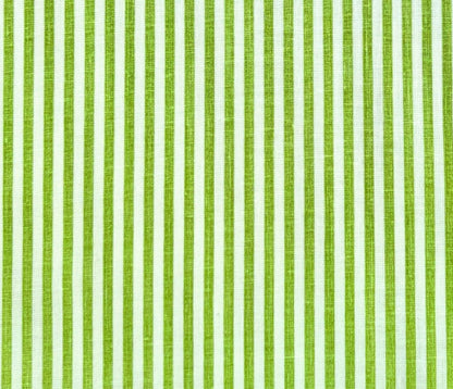 China Seas Fabric: Lulu Stripe - Custom Green on Tinted 100% Linen