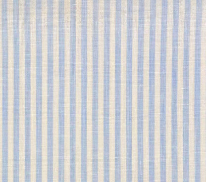 China Seas Fabric: Lulu Stripe -  Custom Sky Blue on White 100% Linen