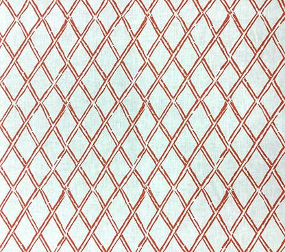China Seas Fabric: Lyford Diamond Bamboo - Custom New Shrimp on Oyster 100% Belgian Linen