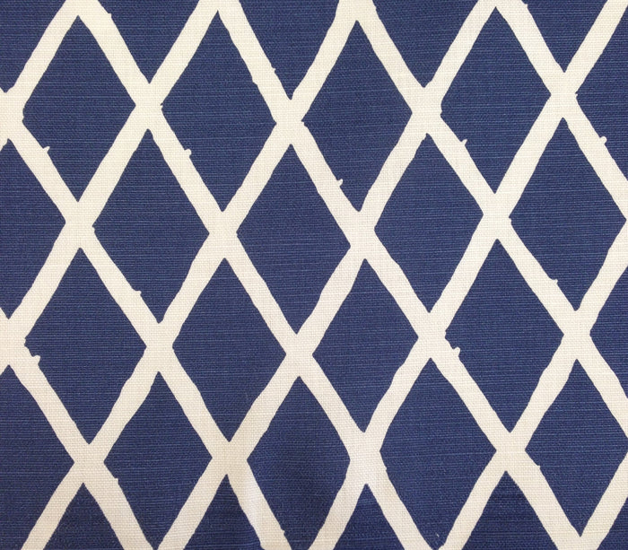 China Seas Fabric: Lyford Diamond Blotch - Navy on Tint