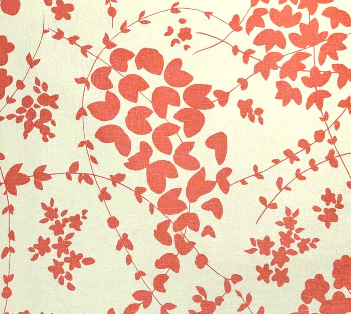 China Seas Fabric: Lysette - Custom New Shrimp on Tan 100% Linen