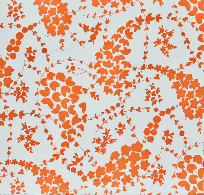 China Seas Fabric: Lysette - Custom Orange on White Belgian Linen/Cotton