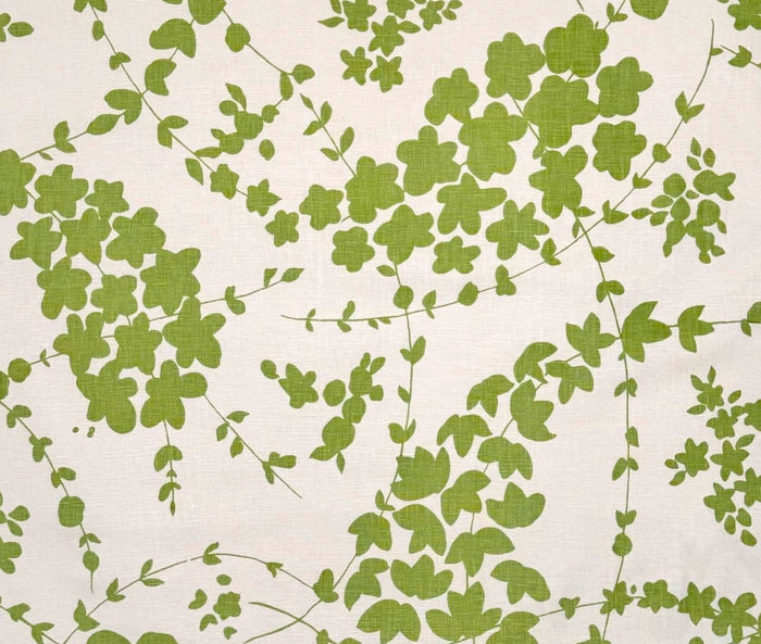 China Seas Fabric: Lysette - Custom Palm Green on Tan 100% Linen
