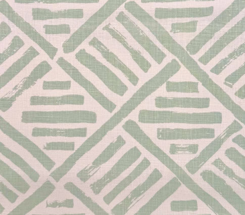 China Seas Fabric: Macoco II - Custom Aqua on White 100% Linen