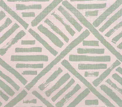 China Seas Fabric: Macoco II - Custom Aqua on White 100% Linen