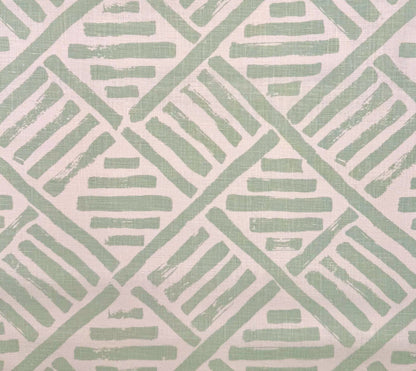China Seas Fabric: Macoco II - Custom Aqua on White 100% Linen