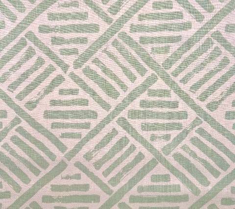 China Seas Fabric: Macoco II - Custom Aqua on White 100% Linen