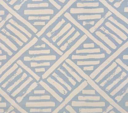 China Seas Fabric: Macoco Reverse - Custom Cloud on White Belgian Linen / Cotton