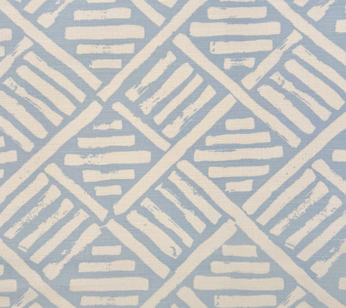 China Seas Fabric: Macoco Reverse - Custom Cloud on White Belgian Linen / Cotton