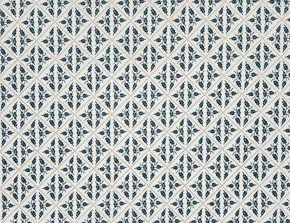 China Seas Fabric: Malay Diamond - Custom Navy / Persimmon on Light Tint Cotton Sateen