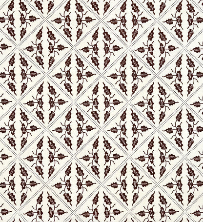 China Seas Fabric: Malay Diamond Grande - Custom Choco Brown on Tinted Belgian Linen / Cotton