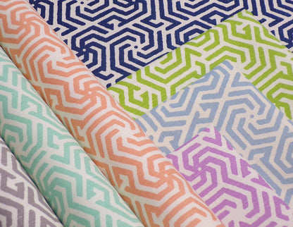 China Seas Fabric: Maze Reverse One Color - Custom Grey on Tinted Belgian Linen / Cotton