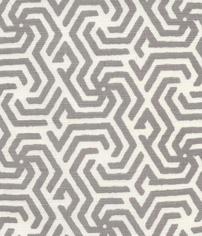 China Seas Fabric: Maze Reverse One Color - Custom Grey on Tinted Belgian Linen / Cotton