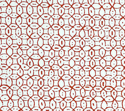 China Seas Fabric: Melong Batik - Custom Salmon on White Suncloth (OUTDOOR)