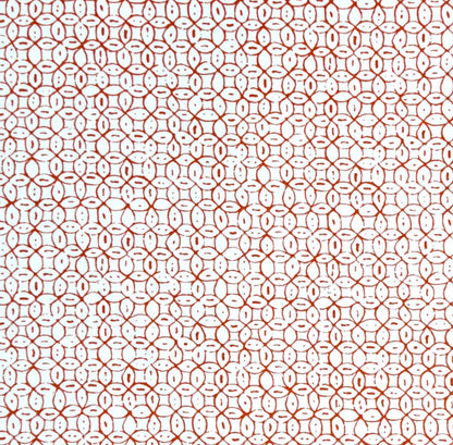 China Seas Fabric: Melong Batik - Custom Salmon on White Suncloth (OUTDOOR)