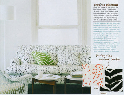 China Seas Fabric: Nairobi - Custom Leaf Green on White Belgian Linen / Cotton