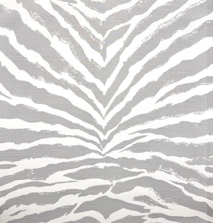 China Seas Fabric: Nairobi - Custom Medium Gray on White Belgian Linen / Cotton