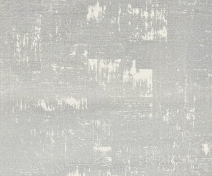 China Seas Fabric: New Shadows - Custom Silver Metallic on White Belgian Linen / Cotton