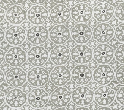 China Seas Fabric: Nitik II - Custom Agate / Slate on Light-Tint Belgian Linen / Cotton