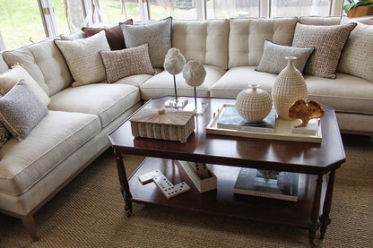 China Seas Fabric: Nitik II - Custom Agate / Slate on Light-Tint Belgian Linen / Cotton
