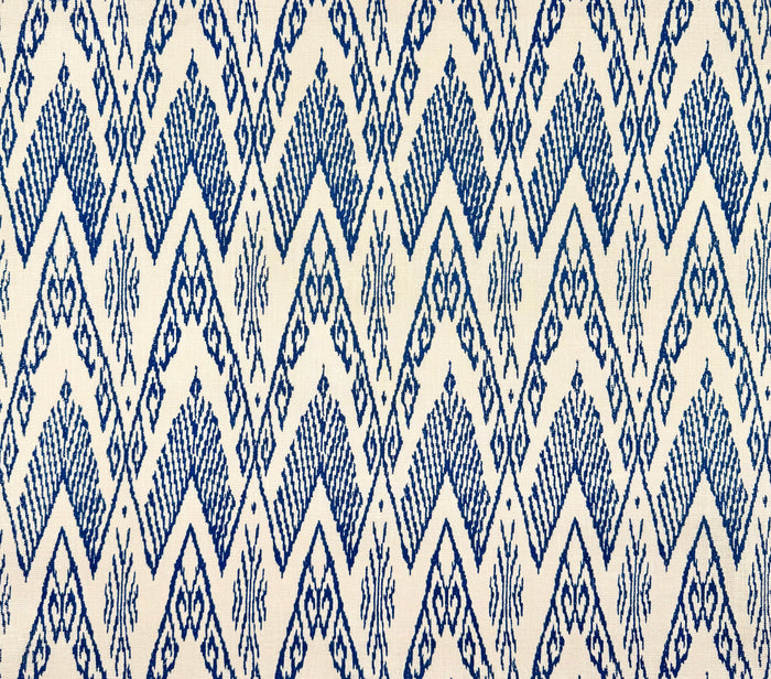 China Seas Fabric: Raffles - Custom New Navy on Tan 100% Linen