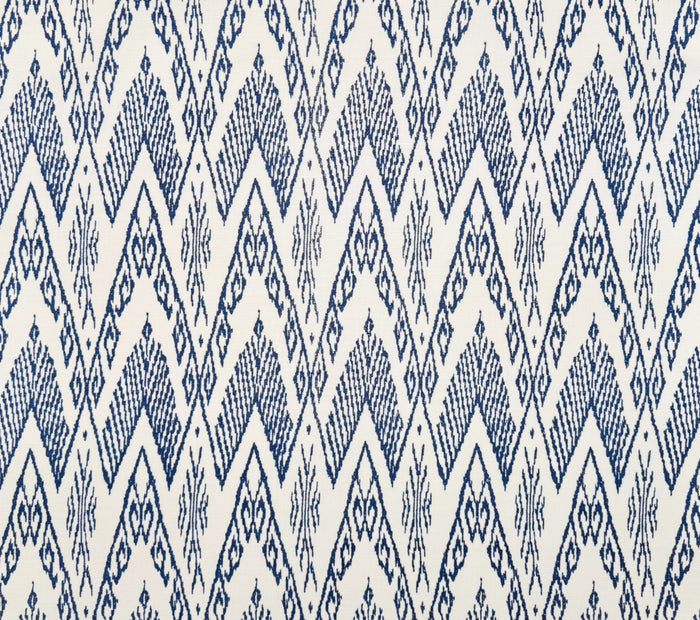 China Seas Fabric: Raffles - Custom New Navy on Tinted Belgian Linen / Cotton