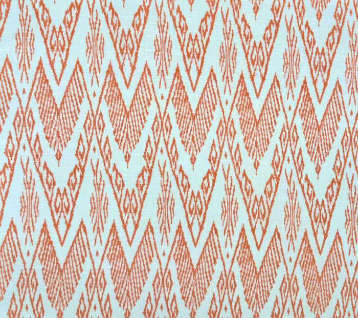China Seas Fabric: Raffles - Custom Peach on Tinted Belgian Linen / Cotton