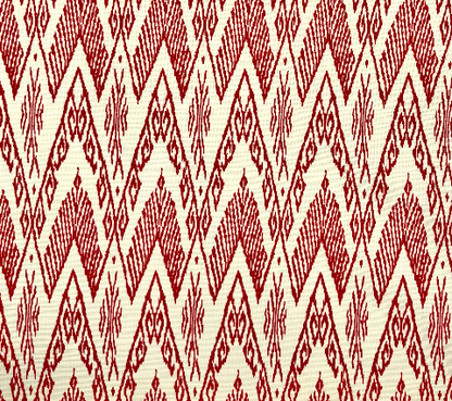 China Seas Fabric: Raffles - Custom Red on Tinted Belgian Linen / Cotton