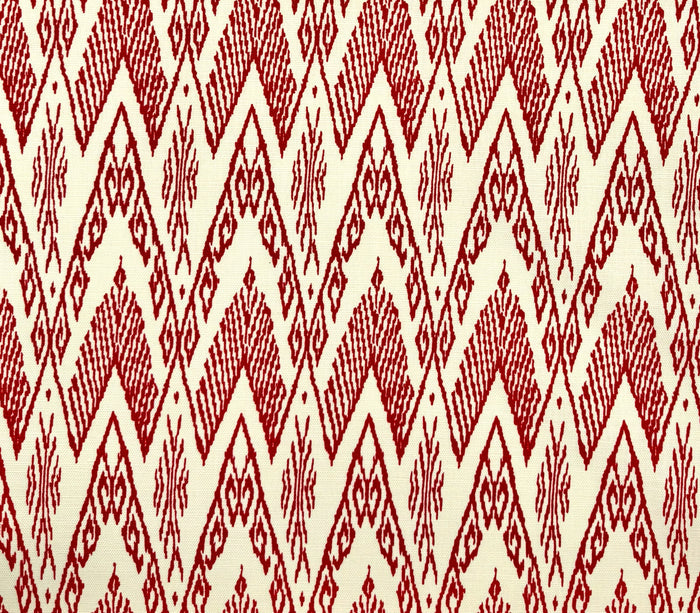 China Seas Fabric: Raffles - Custom Red on Tinted Belgian Linen / Cotton