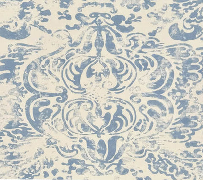 China Seas Fabric: San Marco - Zibby Blue on Off-White Suncloth (OUTDOOR)