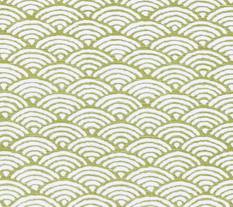 China Seas Fabric: Seto II - Custom Lime on Tinted Belgian Linen / Cotton