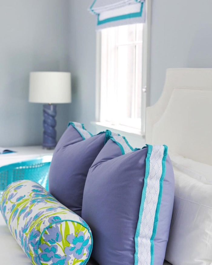 China Seas Fabric: Seto II - Custom Lime on Tinted Belgian Linen / Cotton