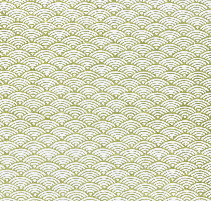 China Seas Fabric: Seto II - Custom Lime on Tinted Belgian Linen / Cotton